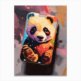 Panda Phone Case Oil Painting 3 Canvas Print