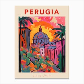 Perugia Italia Travel Poster Canvas Print