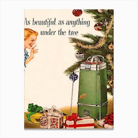 Beautiful Under The Christmas Tree, Funny Christmas Commercial Canvas Print