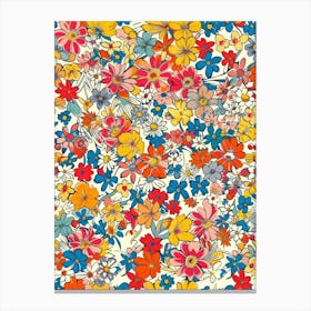 Flower Luxe London Fabrics Floral Pattern 3 Canvas Print