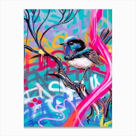 EASEL’d Blue Wren Canvas Print