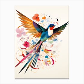 Bird Painting Collage Swallow 3 Canvas Print