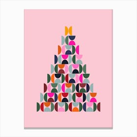 Pink Mid Century Christmas Tree Canvas Print