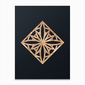 Abstract Geometric Gold Glyph on Dark Teal n.0143 Canvas Print