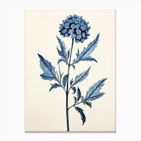 Blue Botanical Prairie Clover Canvas Print