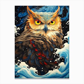 Owl In The Water Canvas Print
