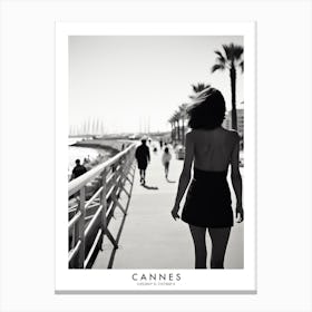 Poster Of Cannes, Black And White Analogue Photograph 2 Canvas Print