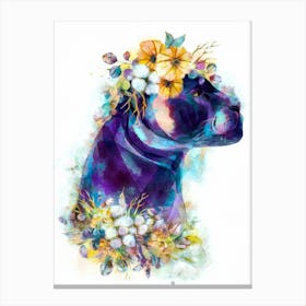 Floral Jaguar Canvas Print