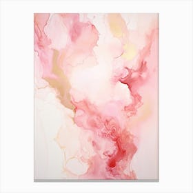 Pink And White Flow Asbtract Painting 7 Canvas Print