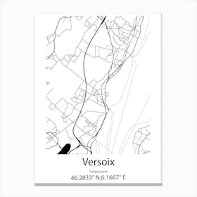 Versoix,Switzerland Minimalist Map Canvas Print