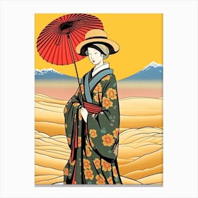 Tottori Sand Dunes, Japan Vintage Travel Art 1 Canvas Print