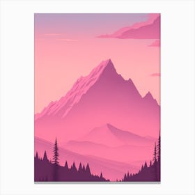 Misty Mountains Vertical Background In Pink Tone 11 Canvas Print