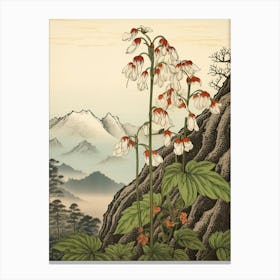 Yukiyanagi Snowdrop Japanese Botanical Illustration Canvas Print