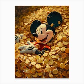 Mickey Mouse In Gold Canvas Print