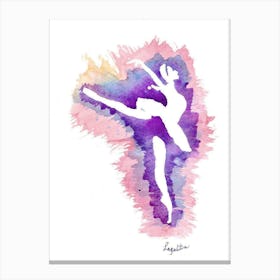 Ballerina Watercolor Painting Canvas Print