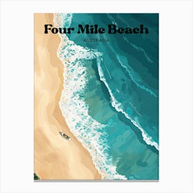 Four Mile Beach Australia Vacation Travel Art Illustration Canvas Print