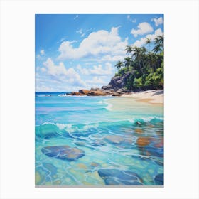 An Oil Painting Of Anse Lazio, Praslin Seychelles 3 Canvas Print