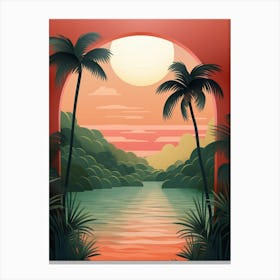 Tropical Abstract Minimalist 8 Canvas Print