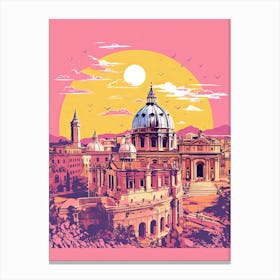 Rome In Risograph Style 4 Canvas Print