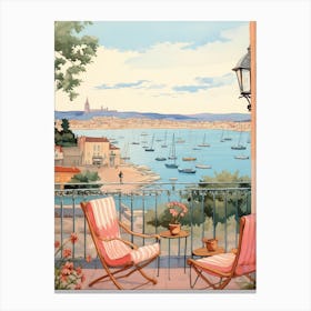 Cannes France 5 Illustration Canvas Print