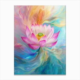 lotus flower swirling colors of light 1 Canvas Print