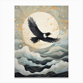 Magpie 3 Gold Detail Painting Canvas Print