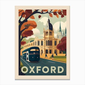 Oxford Vintage Travel Poster Canvas Print
