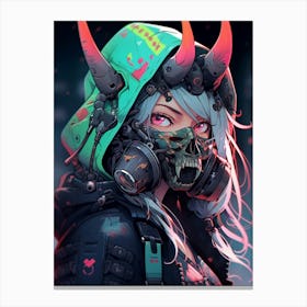 Girl In A Gas Mask Canvas Print