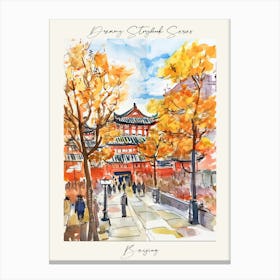 Poster Of Beijing, Dreamy Storybook Illustration 2 Canvas Print