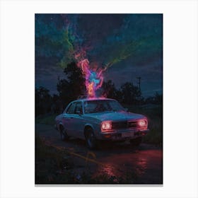 Car In The Night Canvas Print