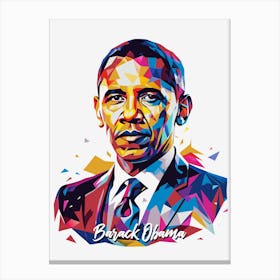 Barack Obama 2 Portrait WPAP Pop Art Canvas Print