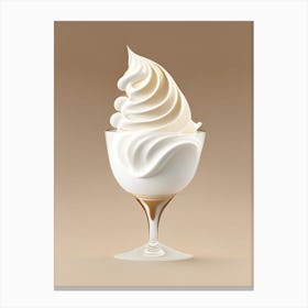 Whipped Cream Parfait Dessert Neutral Abstract Illustration Flower Canvas Print