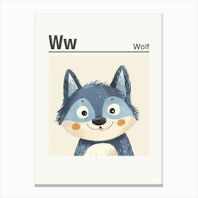 Animals Alphabet Wolf 4 Canvas Print
