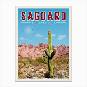 Saguaro Travel Poster Canvas Print