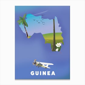 Guinea Map Canvas Print