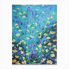Lavender Floral Print Bright Painting Flower Canvas Print