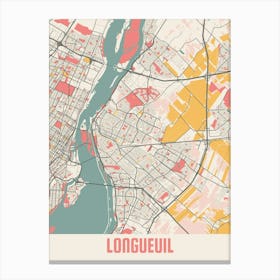 Longueuil Map Poster Canvas Print