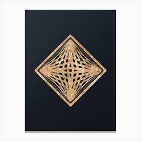 Abstract Geometric Gold Glyph on Dark Teal n.0152 Canvas Print