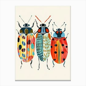 Colourful Insect Illustration Ladybug 26 Canvas Print