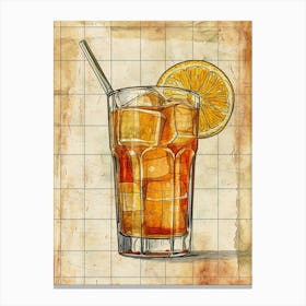 Cocktail Watercolour Inspired 3 Canvas Print