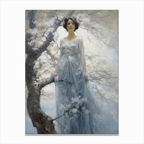 Lady In A Blue Dress Canvas Print