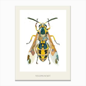 Colourful Insect Illustration Yellowjacket 14 Poster Canvas Print