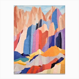 Mount Whitney United States 3 Colourful Mountain Illustration Canvas Print