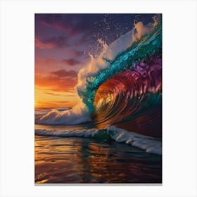 Sunset Ocean Wave Canvas Print