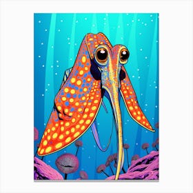 Blanket Octopus Pop Art Illustration 2 Canvas Print