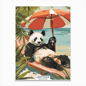 Giant Panda Relaxing In A Hot Spring Poster 2 Canvas Print
