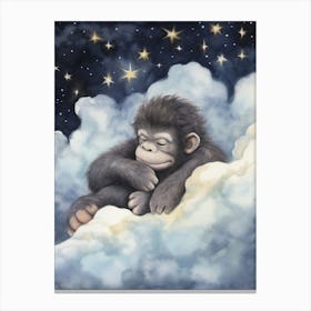 Baby Gorilla 2 Sleeping In The Clouds Canvas Print