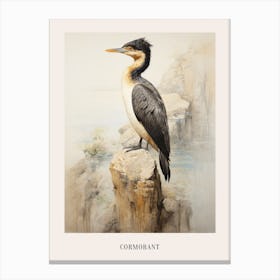 Vintage Bird Drawing Cormorant 2 Poster Canvas Print