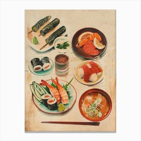 Japanese Cuisine Retro Food Canvas Print