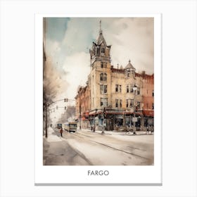 Fargo Watercolor 3travel Poster Canvas Print